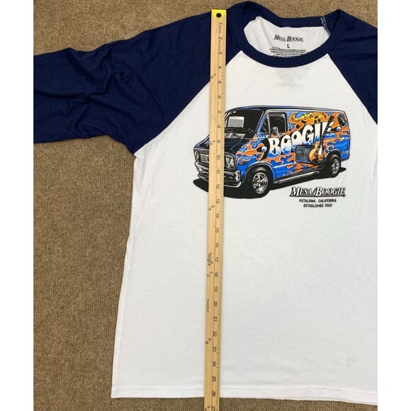 Mesa Boogie Shirt Mens L Retro 70s Van Graphic 3/4 Raglan Sleeve Baseball Tee - Picture 4 of 8